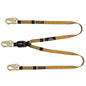DXFP621130 DEWALT 6 ft.(1.8 m) Twin Lanyard, External Absorber, 12-Ft (3.2M.) Free fall Lanyard with Steel Snap hooks on Both Ends