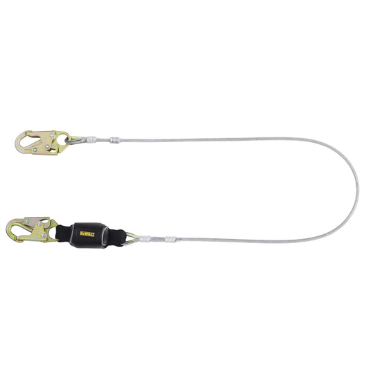 DXFP626100 DEWALT 6 ft.(1.8 m) Single Lanyard, External Energy Absorber, Leading Edge Cable with Steel Snap hooks on Both Ends