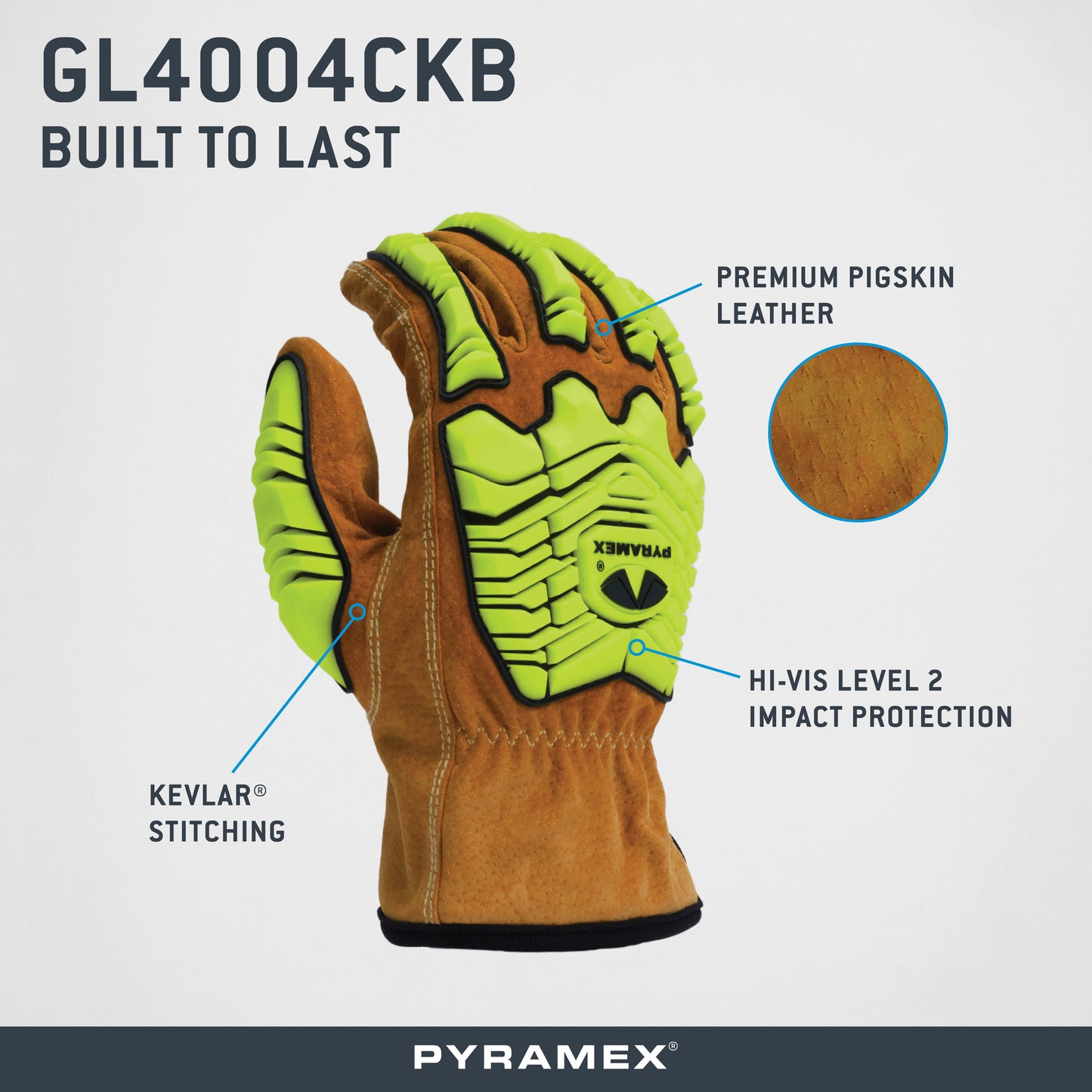 GL4004CKB - Premium Pigskin Driver A6 Cut Level 2 Impact