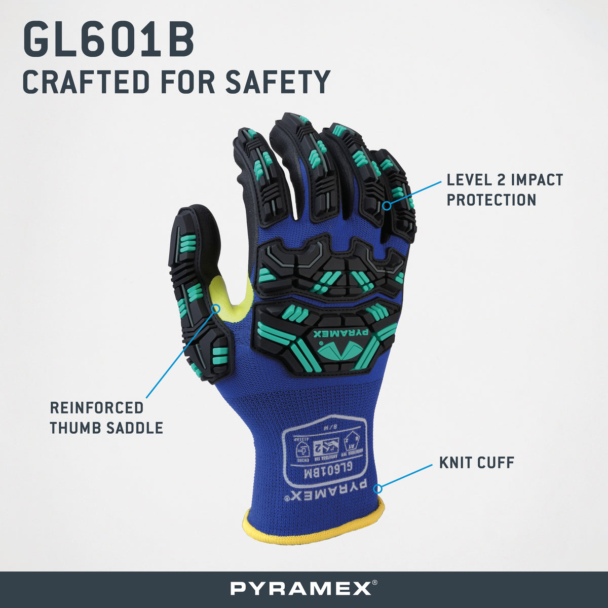 GL601B - Micro-Foam Nitrile Level 2 Impact - official Pyramex product image 2