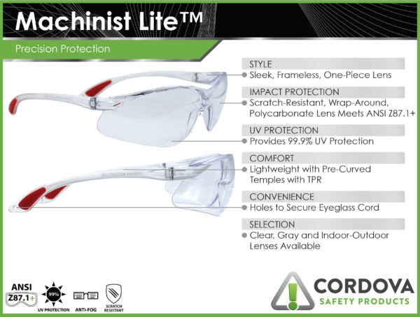 Cordova Machinist™ Lite Black Frame, Gray Len #EML20S image 3