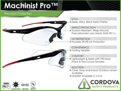 Cordova Machinist™ Pro Black Frame, Gray Anti #EMP20ST image 2