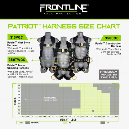 310VQC Patriot™ Vest Style Harness with Airflo™ and Quick Connect Buckles - Made in USA 310VQC