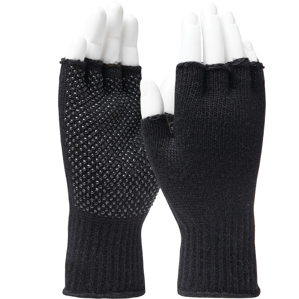 WPP FF-FIN-TT-PN-BK – Gripper Dot Fin Acrylic Fingerless Glove with Gripper Dot Palm
