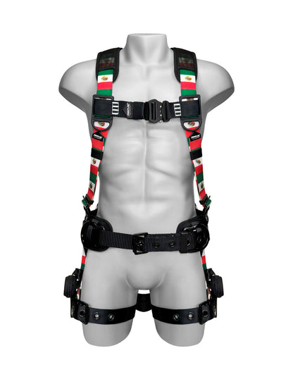 Frontline Fall 110CTB-S-MX 110CTB-MX Combat™ Mexican Style Full Body Harness with Aluminum Hardware and Suspension Trauma Straps – Polyurethane Protection PPE