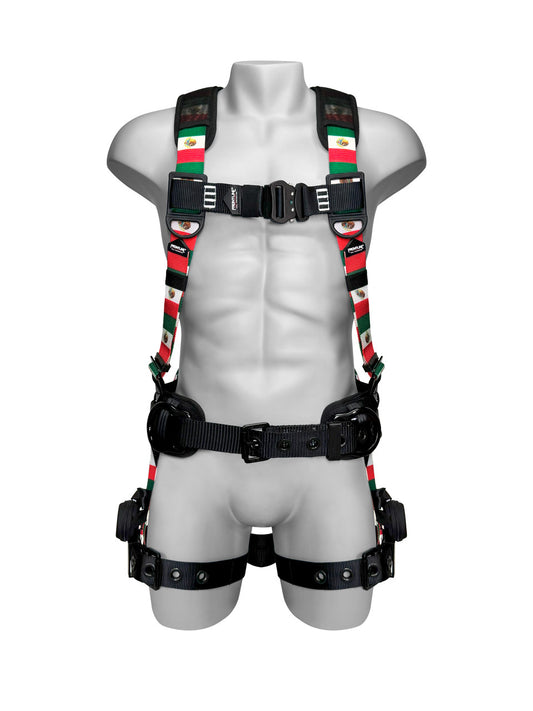 Frontline Fall 110CTB-S-MX 110CTB-MX Combat™ Mexican Style Full Body Harness with Aluminum Hardware and Suspension Trauma Straps – Polyurethane Protection PPE