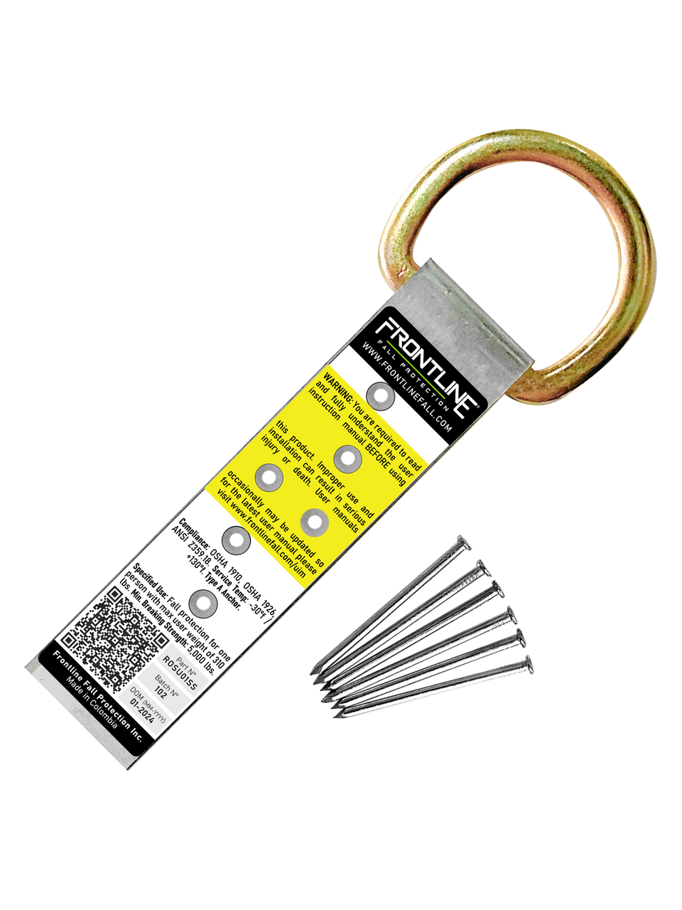 Frontline ROSU01SS Stainless Steel Permanent Use Roof Anchor