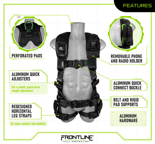 Elite™ Construction Harness Aluminum Hardware and Suspension Trauma Straps 250CTB