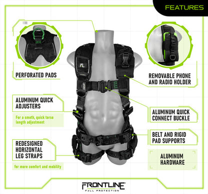 Elite™ Construction Harness Aluminum Hardware and Suspension Trauma Straps 250CTB