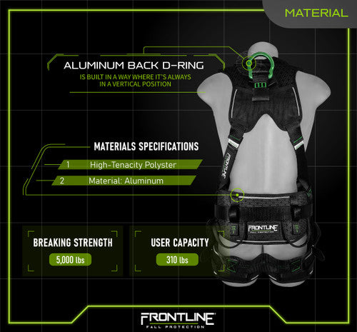 Elite™ Construction Harness Aluminum Hardware and Suspension Trauma Straps 250CTB