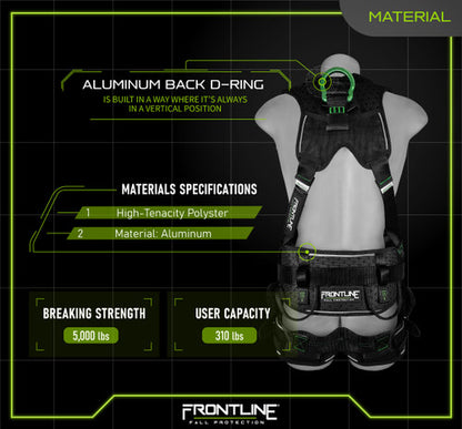 Elite™ Construction Harness Aluminum Hardware and Suspension Trauma Straps 250CTB