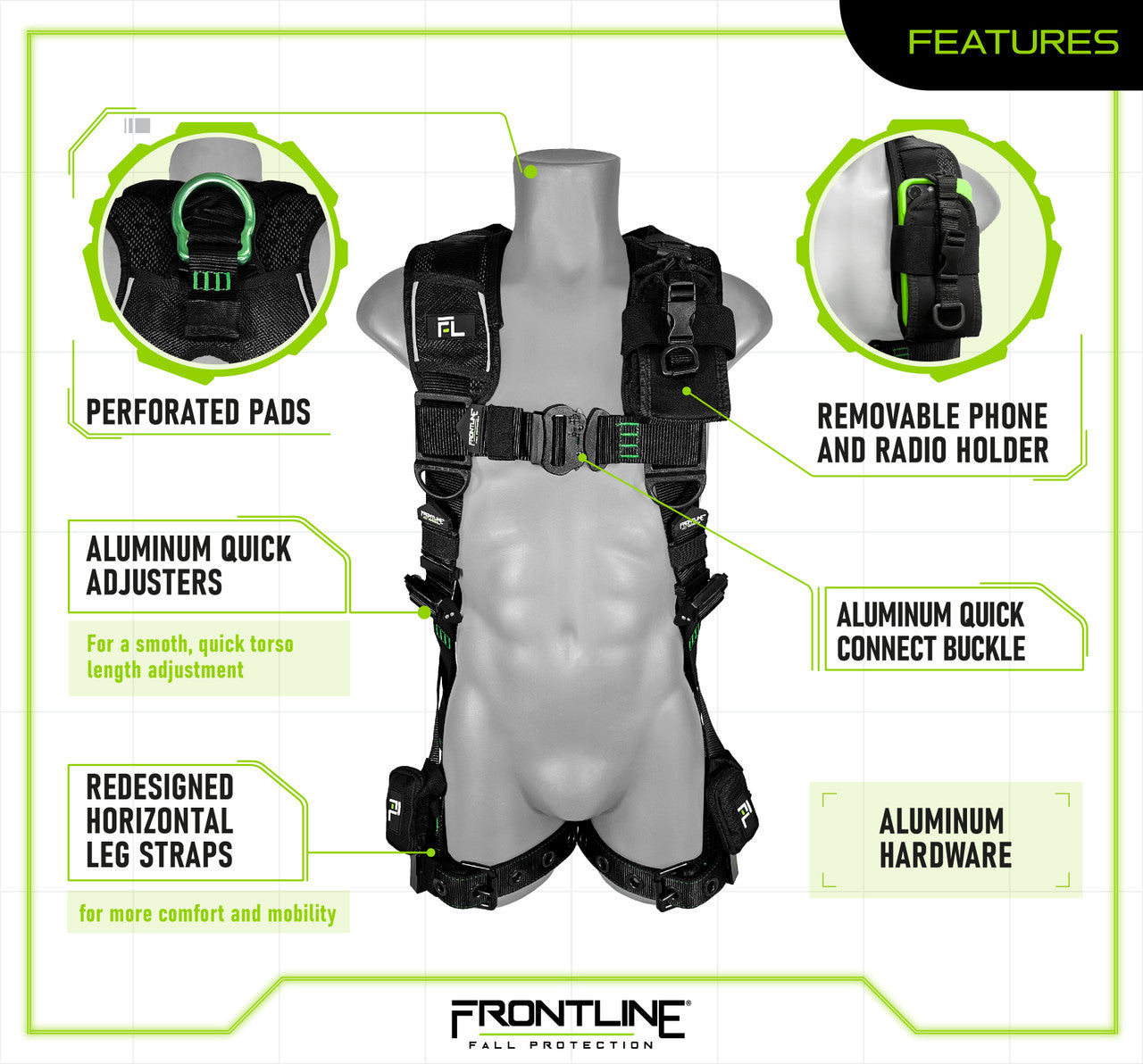 Elite™ Vest Style Harness with Aluminum Hardware and Suspension Trauma Straps 250VTB