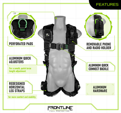 Elite™ Vest Style Harness with Aluminum Hardware and Suspension Trauma Straps 250VTB