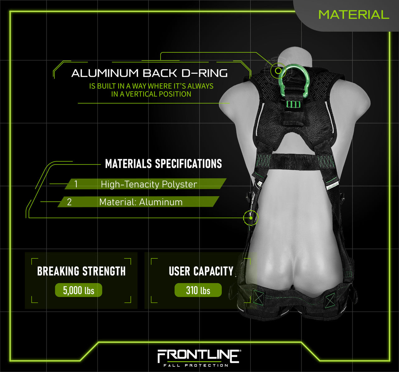 Elite™ Vest Style Harness with Aluminum Hardware and Suspension Trauma Straps 250VTB