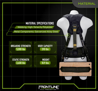 Frontline Fall 150DHTW-S 150DHTW Derrick 6D with Bosun Belt Full Body Harness Worksite Safety & Industrial Supplies PPE