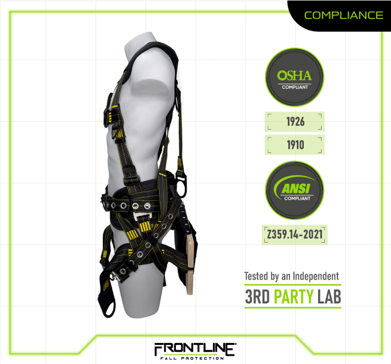 Frontline Fall 150DHTW-S 150DHTW Derrick 6D with Bosun Belt Full Body Harness Worksite Safety & Industrial Supplies PPE