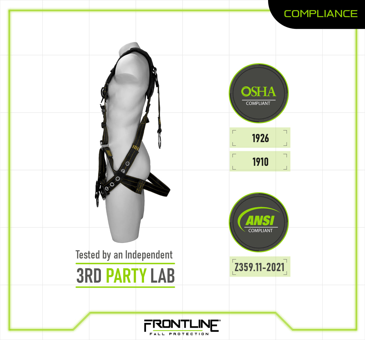 Frontline Fall 150DHVT-S 150DHVT Derrick Vest Style Harness Worksite Safety & Industrial Supplies PPE