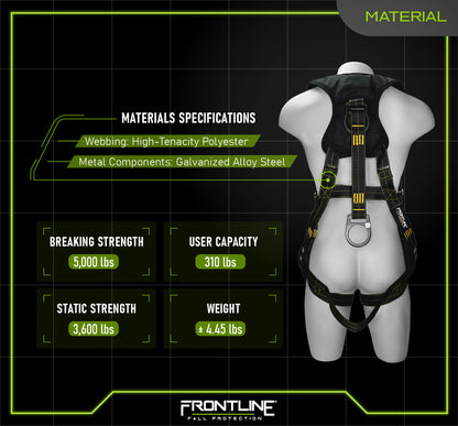 Frontline Fall 150DHVT-S 150DHVT Derrick Vest Style Harness Worksite Safety & Industrial Supplies PPE