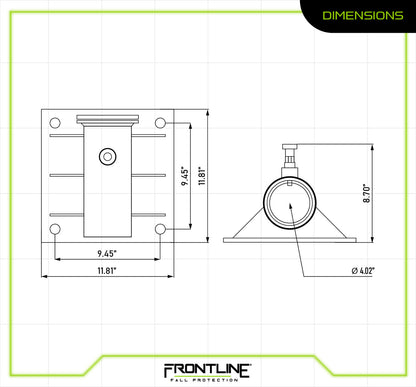 Frontline Fall DAC-WALLMT Confined Space Davit System – Wall Mount Base Only Worksite Safety & Industrial Supplies PPE