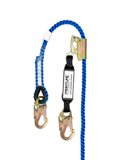 Frontline VLP50R3L-AM American Style Vertical Lifeline with 12" Shock Absorbing Lanyard and Manual Rope Grab (50')