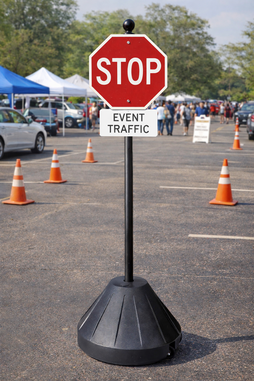 ZING Sign Base - Fillable, 80 Lbs With 60" Predrilled Pole -.. - official Zing product image 2