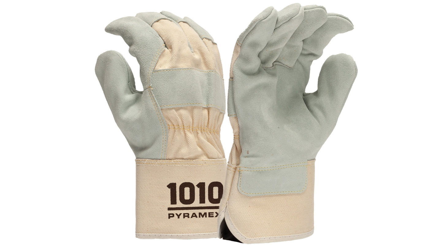 GL1010W - Premium Split Cowhide Leather Palm + Safety Cuff A2 Cut