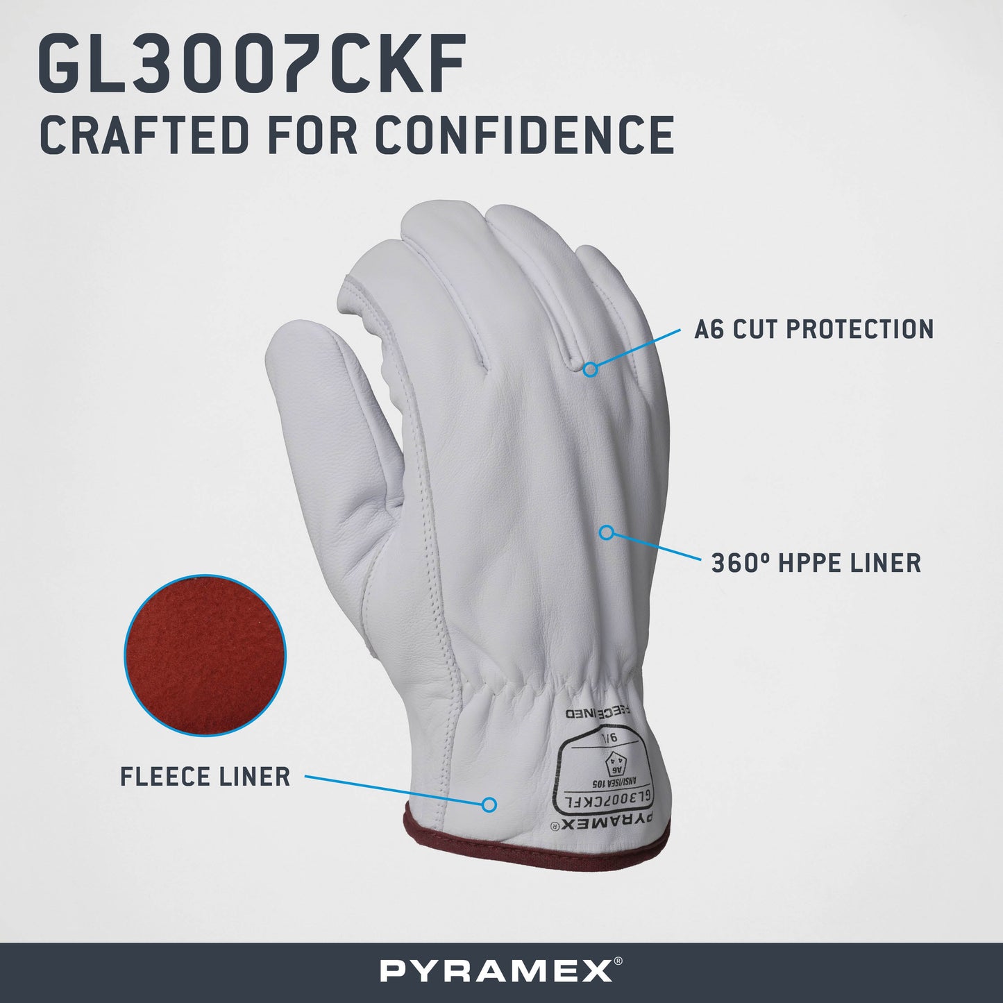 GL3007CKF - Premium Insulated Goatskin Driver HPPE A6 Cut