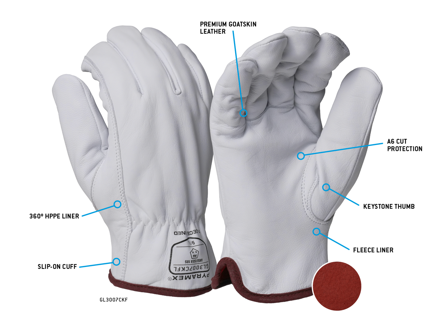 GL3007CKF - Premium Insulated Goatskin Driver HPPE A6 Cut