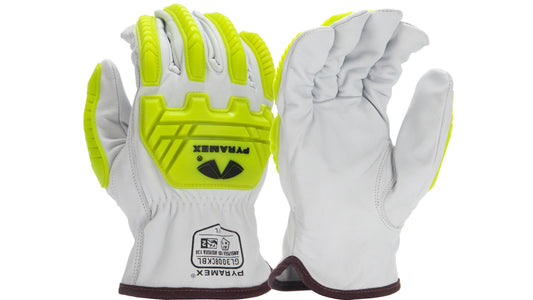 Pyramex GL3008CKB - Premium Goatskin Driver HPPE A7 Cut Level 2 Impact Cut-Resistant Gloves Small model GL3008CKBS