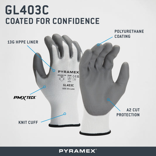 Pyramex GL403C - Polyurethane A2 Cut Safety Workwear Small model GL403CS