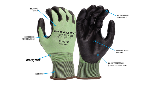 Pyramex GL407C - Polyurethane A4 Cut Cut-Resistant Gloves Small model GL407CS