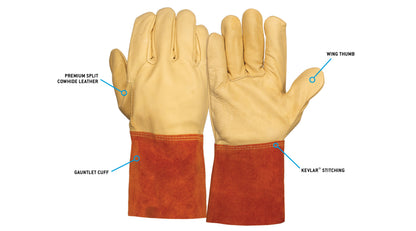 GL6001W - Premium Cowhide MIG + TIG Welder Gauntlet Cuff