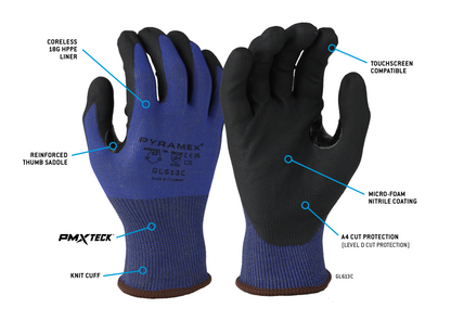 Pyramex GL613C - Micro-Foam Nitrile A4 Cut, Model GL613CXS - official Pyramex product image 2