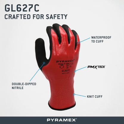 GL627C - Waterproof Double-Dipped Sandy Nitrile A5 Cut - official Pyramex product image 2