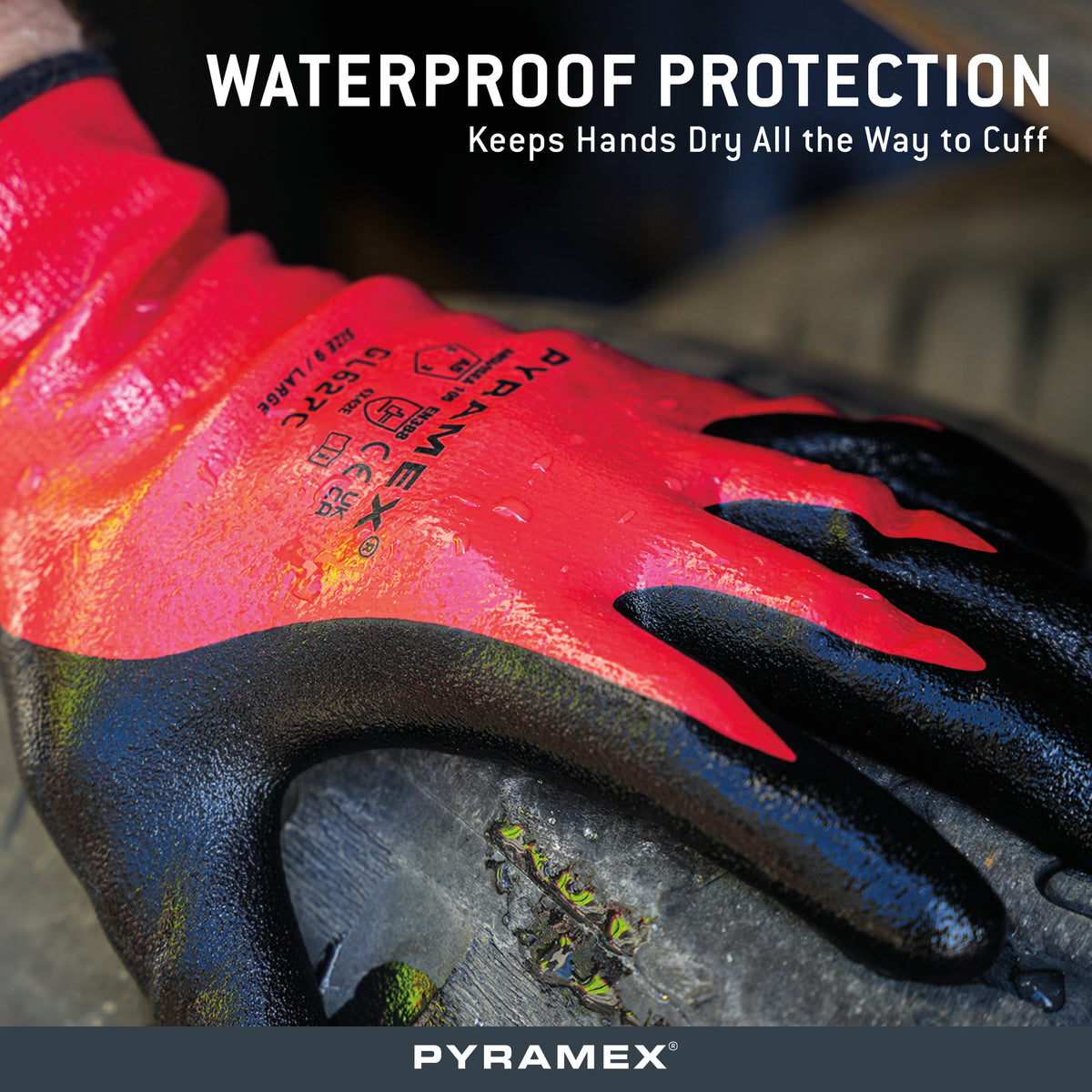 GL627C - Waterproof Double-Dipped Sandy Nitrile A5 Cut - official Pyramex product image 4