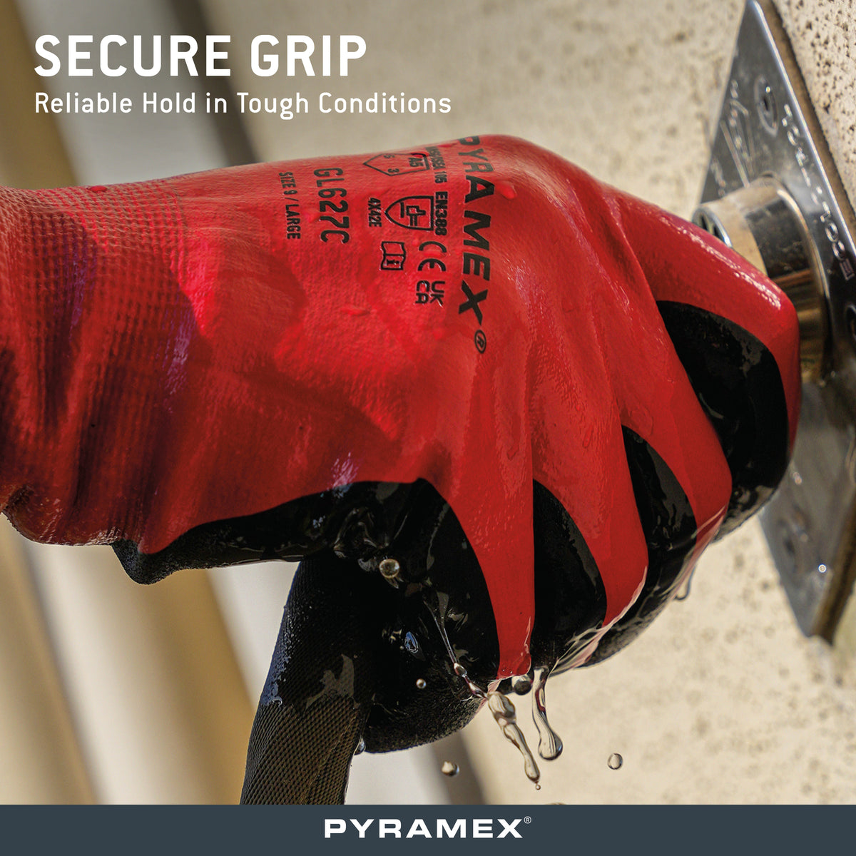 GL627C - Waterproof Double-Dipped Sandy Nitrile A5 Cut - official Pyramex product image 5