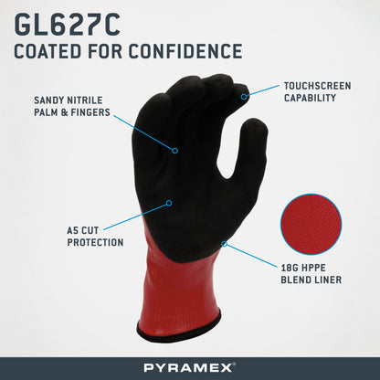 GL627C - Waterproof Double-Dipped Sandy Nitrile A5 Cut - official Pyramex product image 3