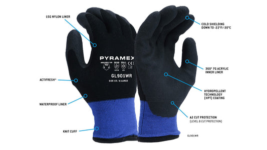 Pyramex GL901WR - Insulated HPT A2 Cut Cold Stress PPE Small model GL901WRS