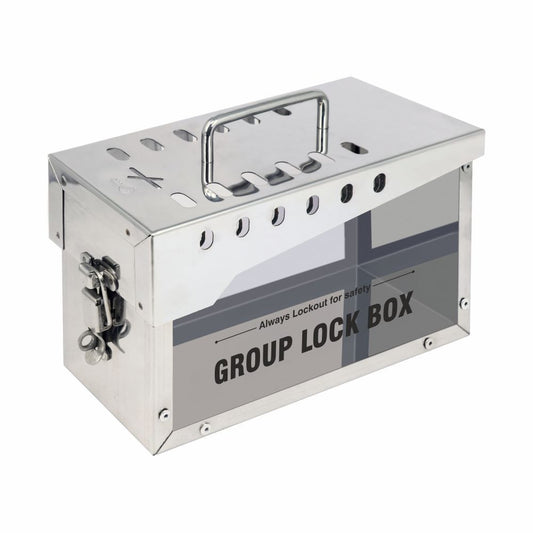 ZING Group Lockout Box, Stainless Steel, Polycarbonate Sides, 13 Lock - official Zing product image 1