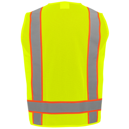 Global Glove GLO-0032 Yellow/Green surveyor vest — back