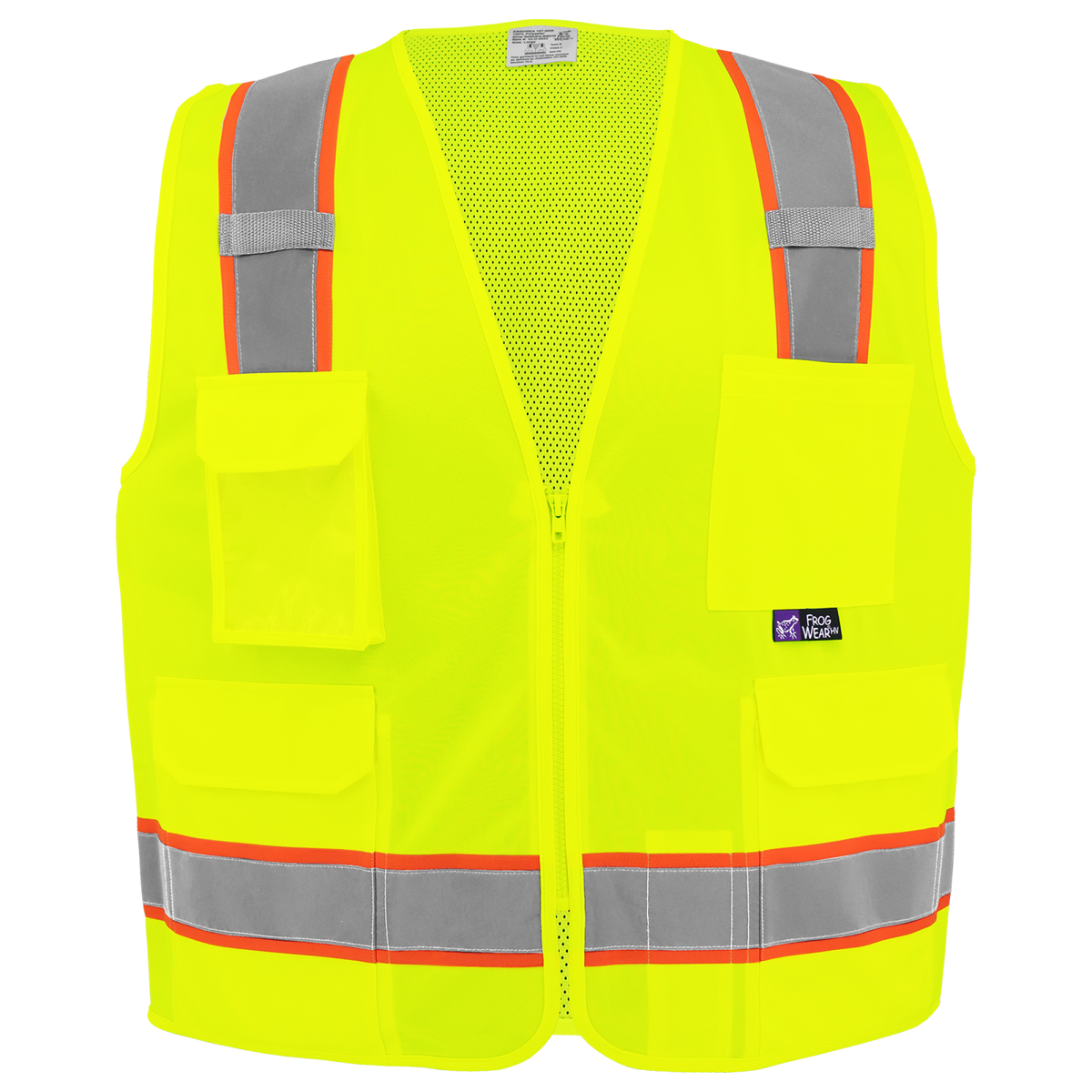 Global Glove GLO-0032 Yellow/Green surveyor vest — front