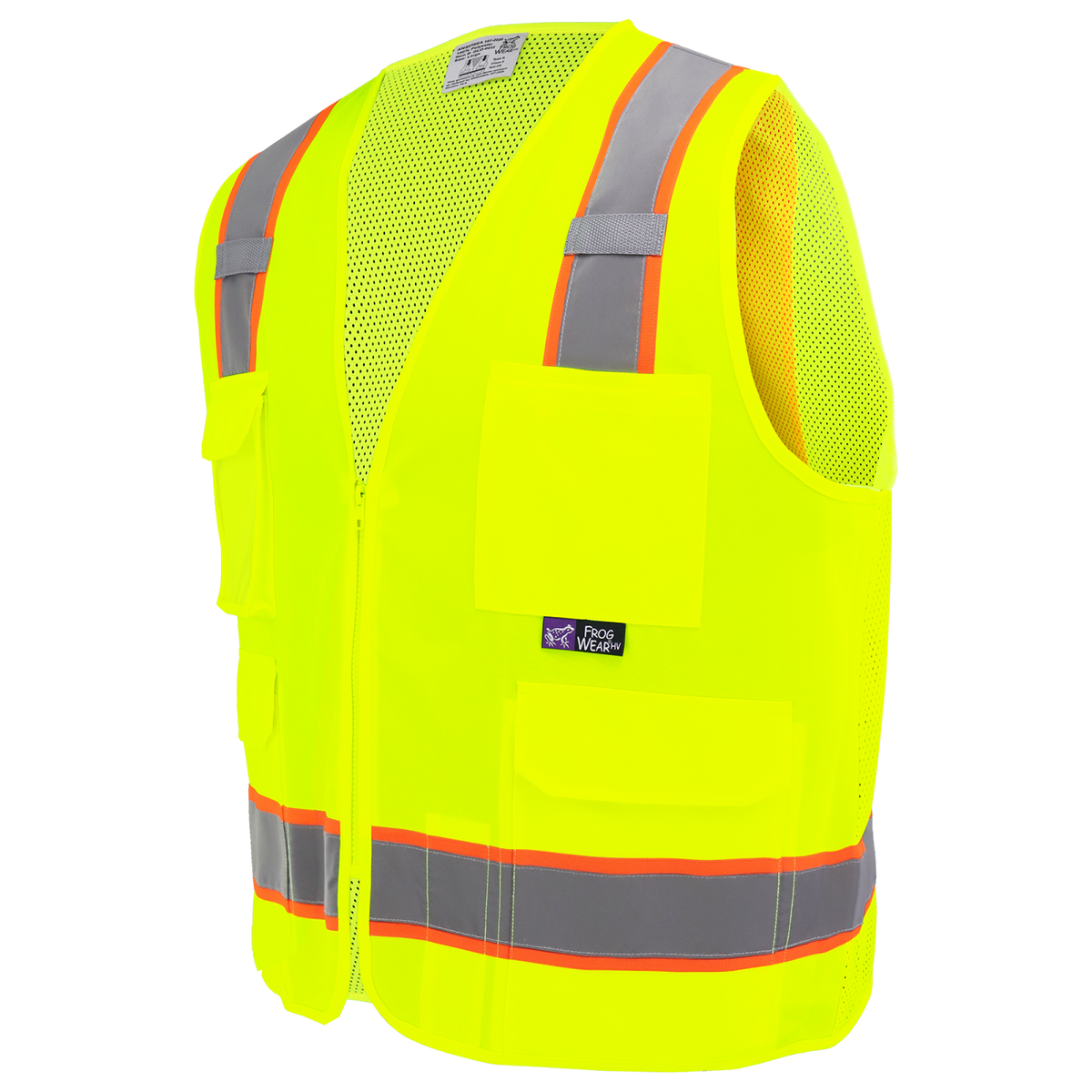 Global Glove GLO-0032 Yellow/Green surveyor vest — left side