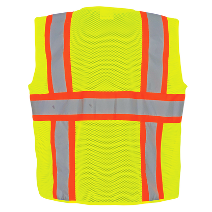 Global Glove GLO-003 Yellow/Green surveyor vest — back