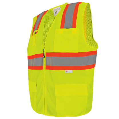 Global Glove GLO-003 Yellow/Green surveyor vest — left side