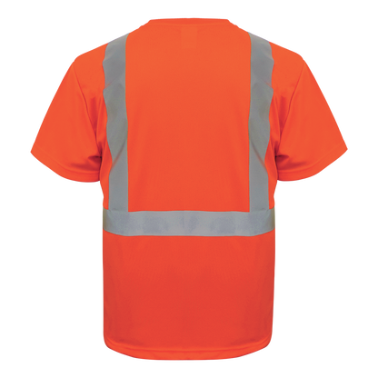 Global Glove GLO-005B orange hi-vis shirt — back view