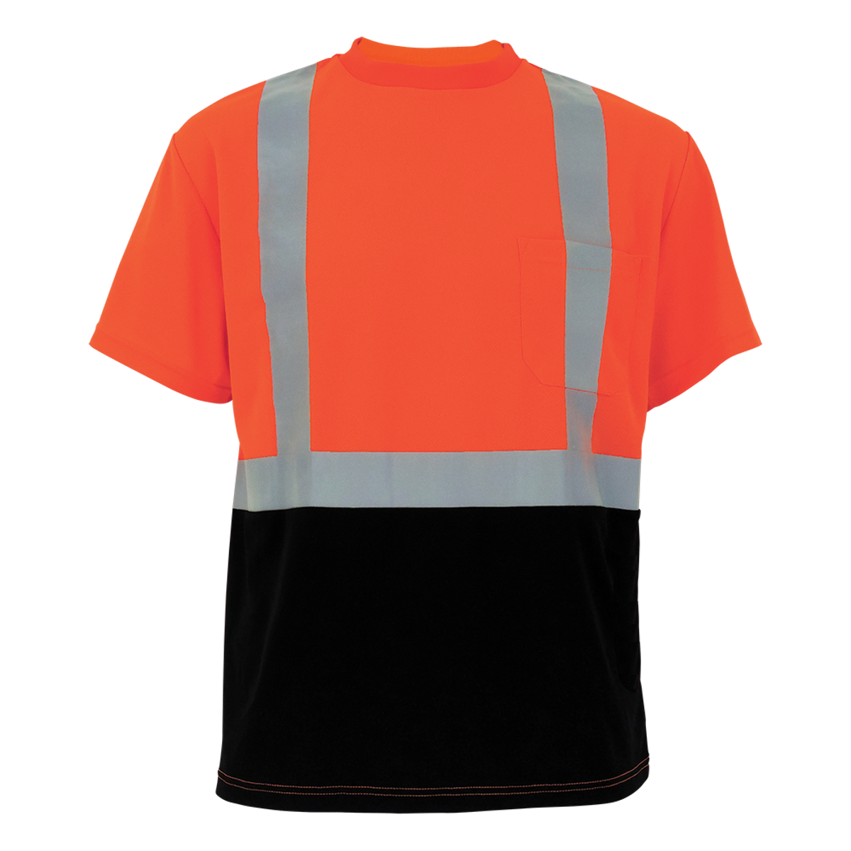 Global Glove GLO-005B Orange/Black hi-vis shirt — front