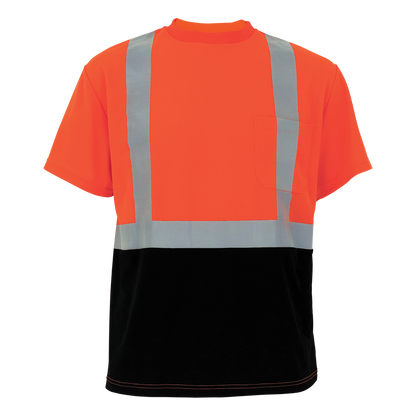 Global Glove GLO-005B Orange/Black hi-vis shirt — front