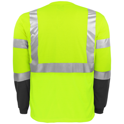 Global Glove GLO-008LS - back - yellow/green with black lower front