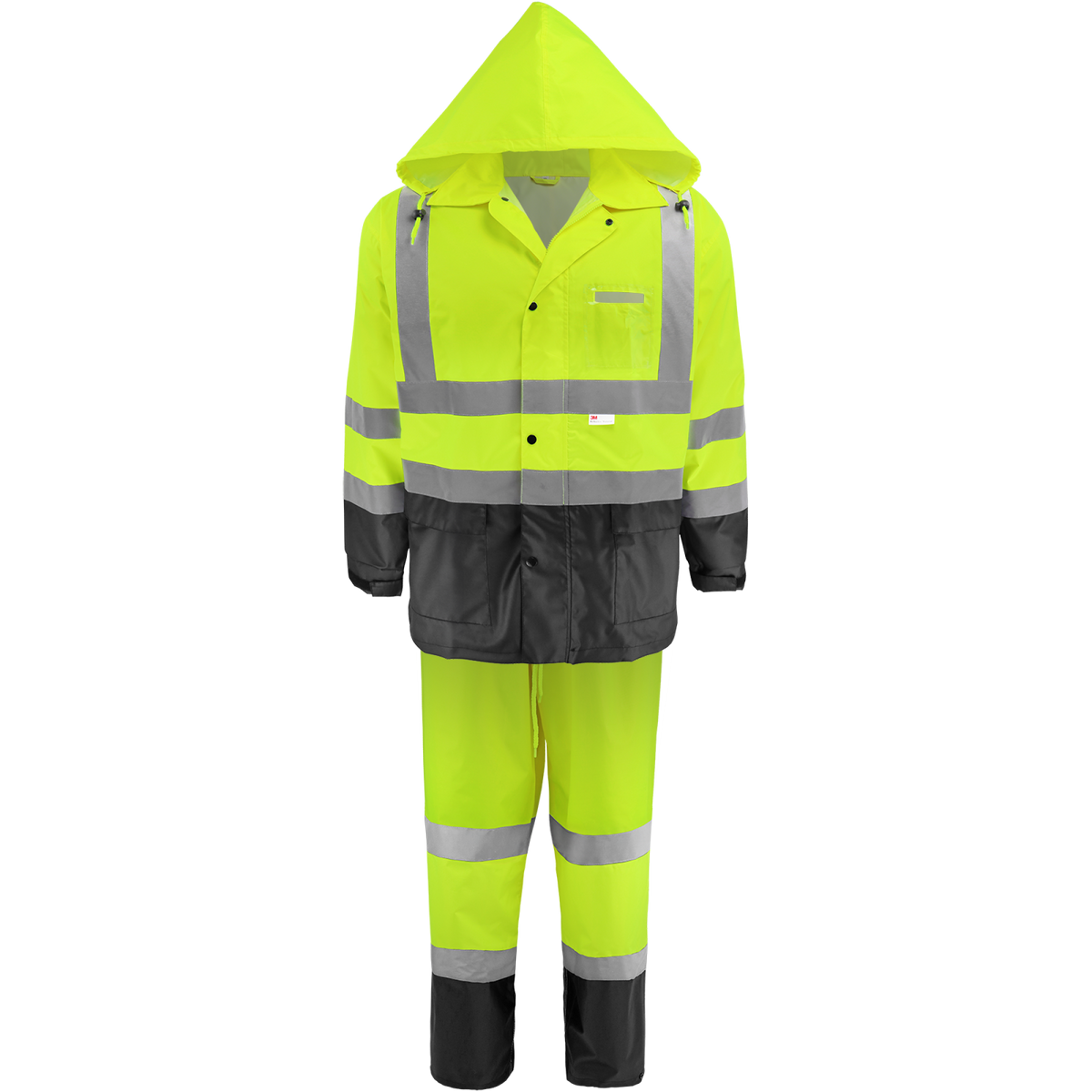 Global Glove GLO-1590 - complete two-piece suit - yellow/green with black lower panels