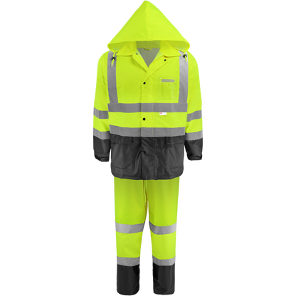 Global Glove GLO-1590 - complete two-piece suit - yellow/green with black lower panels